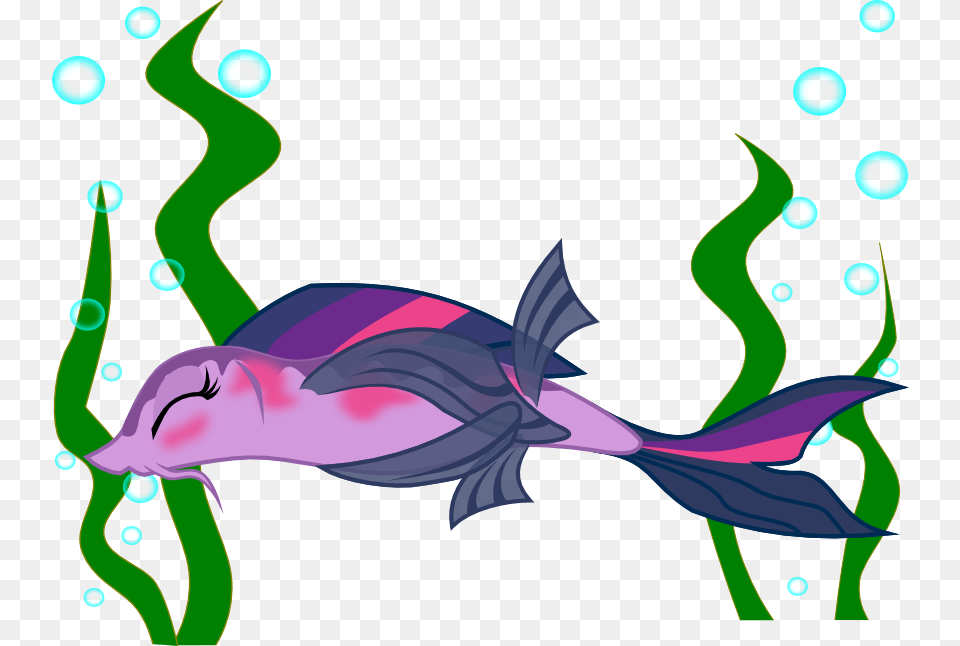 Fish And Seaweed Clipart Clipart Library Twilight Sparkle Eyes Closed, Graphics, Art, Cartoon, Sea Life Png