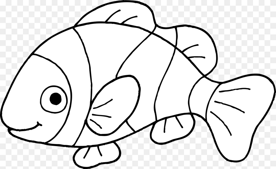 Fish Black And White Clip Art Fish Black And White Outline Of Clown Fish, Water, Aquatic, Person, Baby Png Image