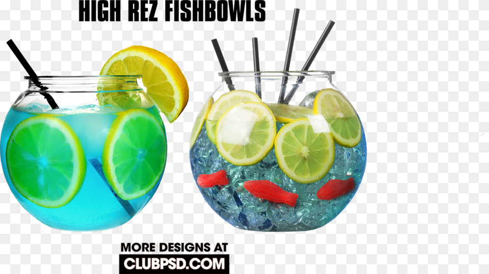 Fish Bowl, Alcohol, Plant, Lime, Produce Free Transparent Png
