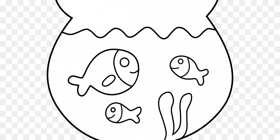 Fish Bowl Clipart Black And White, Animal, Sea Life Free Transparent Png