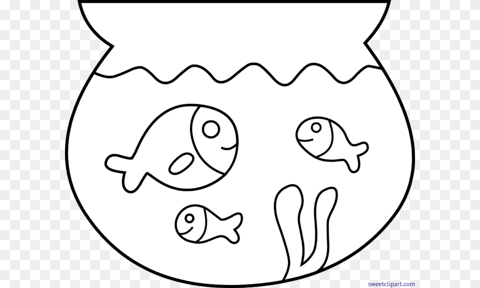 Fish Bowl Lineart Clip Art, Jar, Pottery, Animal, Sea Life Png Image