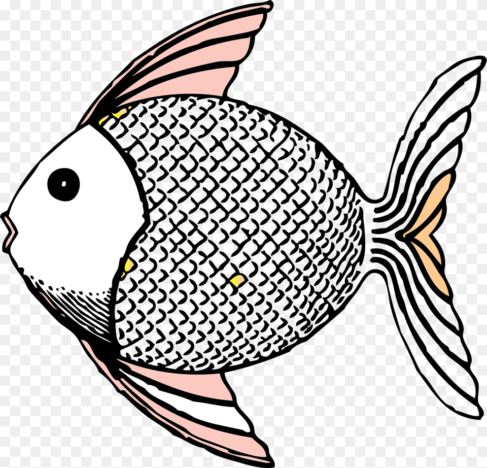 Fish Clip Art Black Scaly Fish Clipart Black And White, Animal, Sea Life, Baby, Person Png
