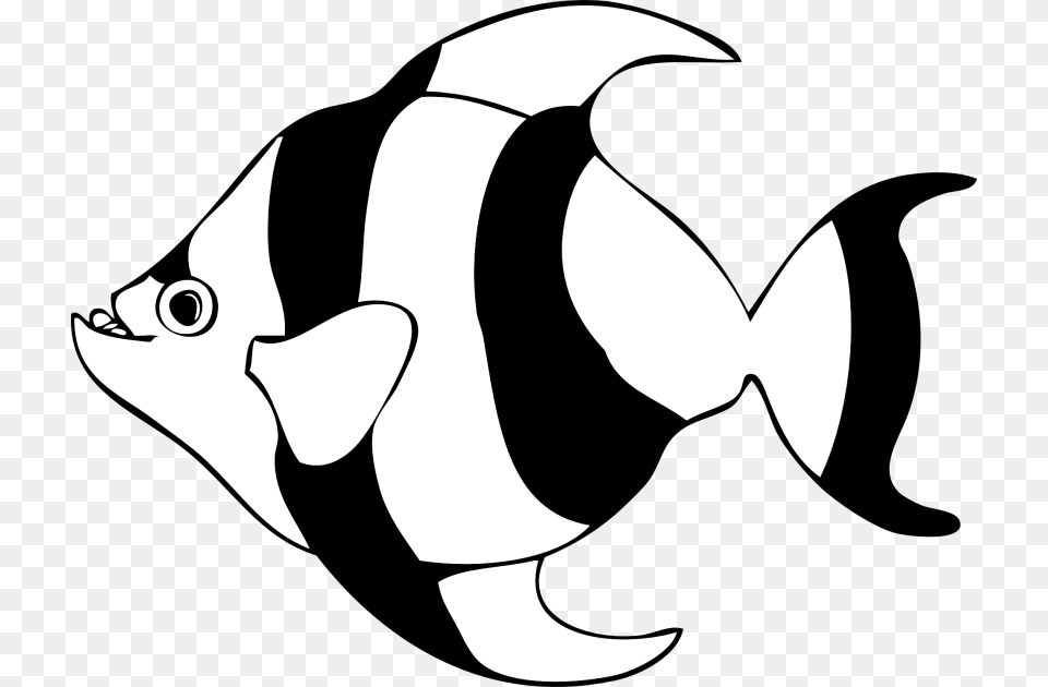 Fish Clipart Black And White, Stencil, Animal, Sea Life, Shark Free Transparent Png