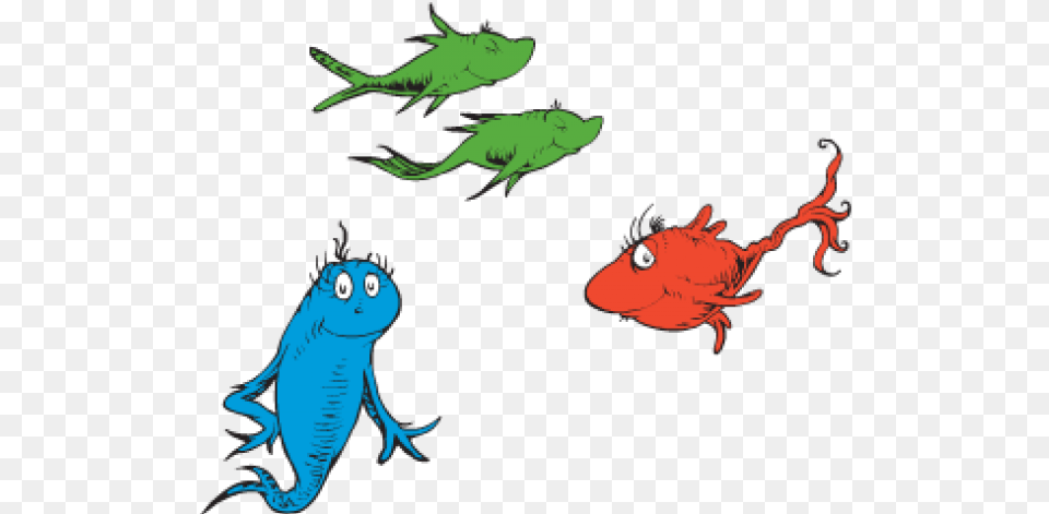 Fish Clipart Dr Seuss One Fish Two Fish, Animal, Bird, Lizard, Reptile Free Png Download