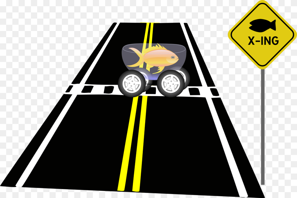 Fish Crossing Road Sign, Machine, Wheel, Symbol Free Png