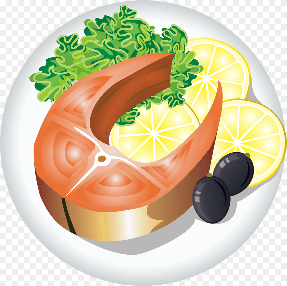 Fish Dish With Lemon Clipart Image Fish Food Clipart, Meal, Lunch, Birthday Cake, Cake Free Png Download