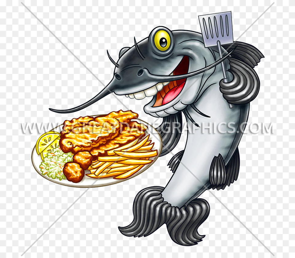 Fish Fry Catfish Production Ready Artwork For T Shirt Printing, Animal, Dinosaur, Reptile, Food Free Transparent Png