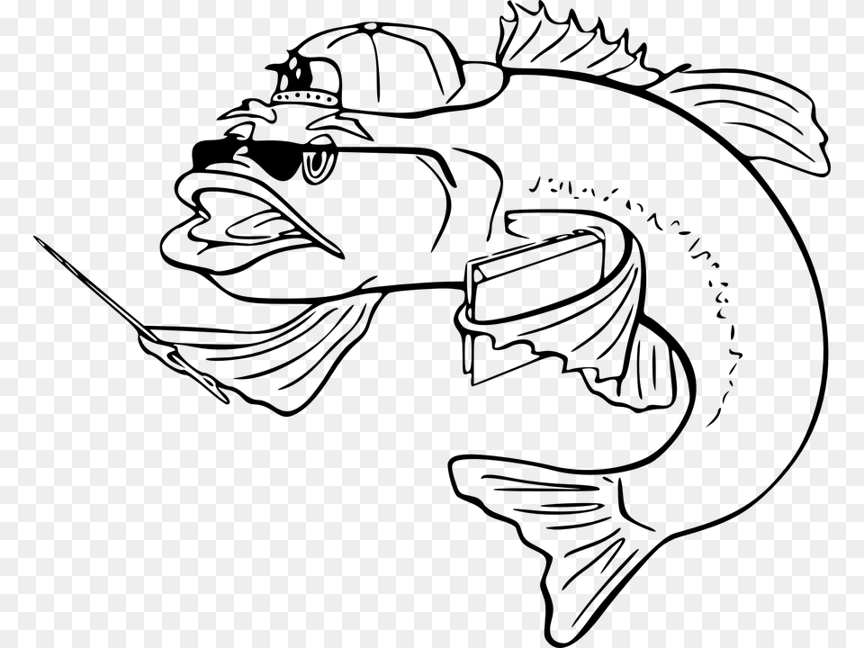 Fish Funny Faces Sunglasses Stylish Fashionable Fish Clip Art, Gray Png Image
