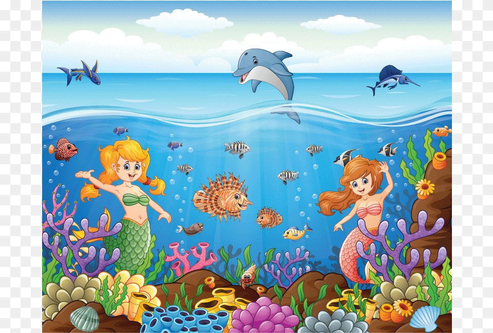 Fish In The Ocean Cartoon, Baby, Person, Water, Sea Free Png