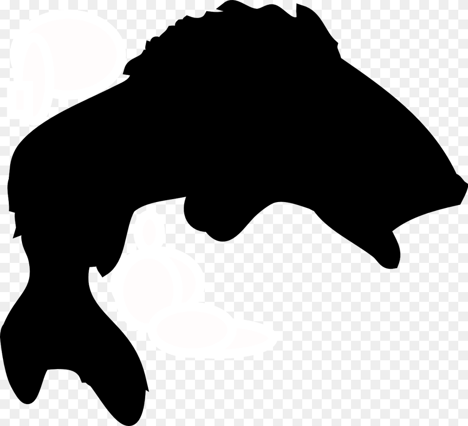 Fish Jumping Huge Vector Bass Fish Clipart Silhouette Free Png Download