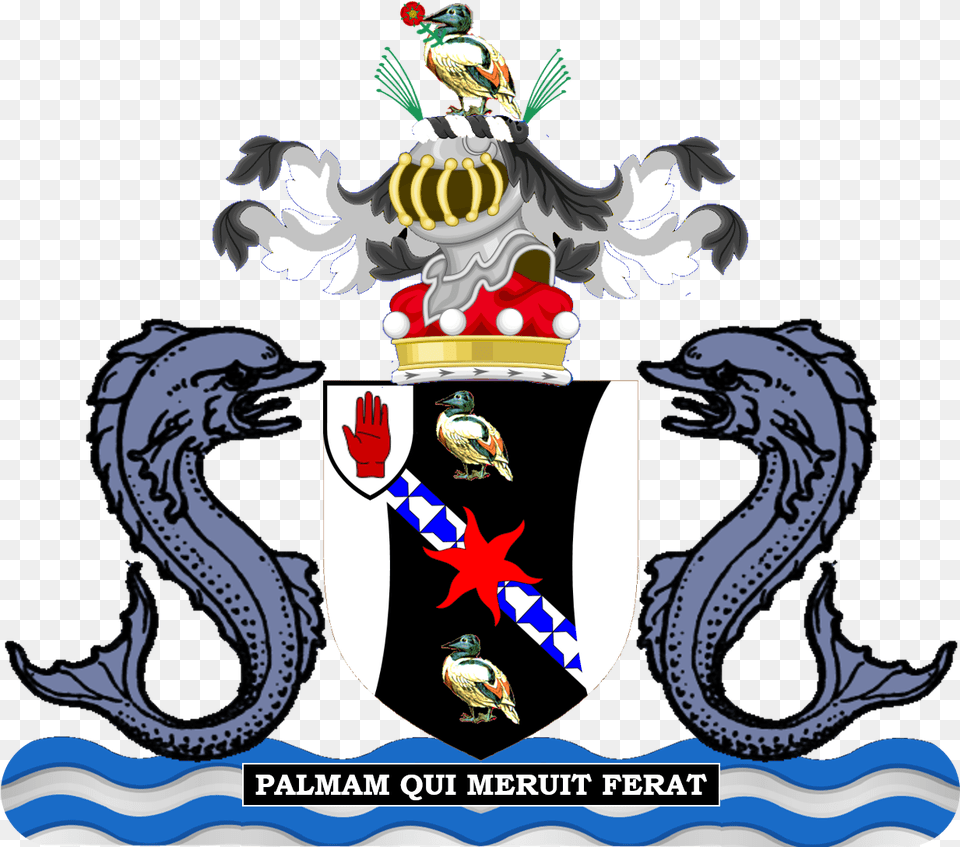 Fish Jumping Out Of Water Coat Of Arms Hd Baron Coat Of Arms, Emblem, Symbol, Animal, Bird Png