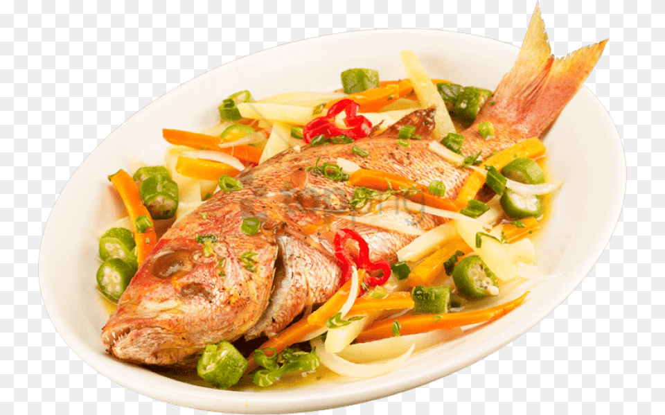 Fish Meat Image With Background Fish In Plate, Food, Food Presentation, Lunch, Meal Free Transparent Png