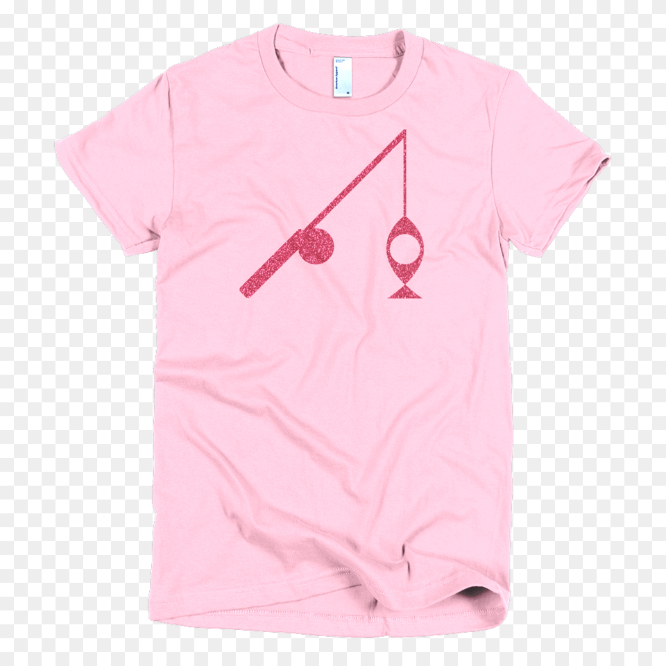 Fish N Pole Custom T Shirt Glitter Pink On Pink Fishing Icons, Clothing, T-shirt Free Png Download