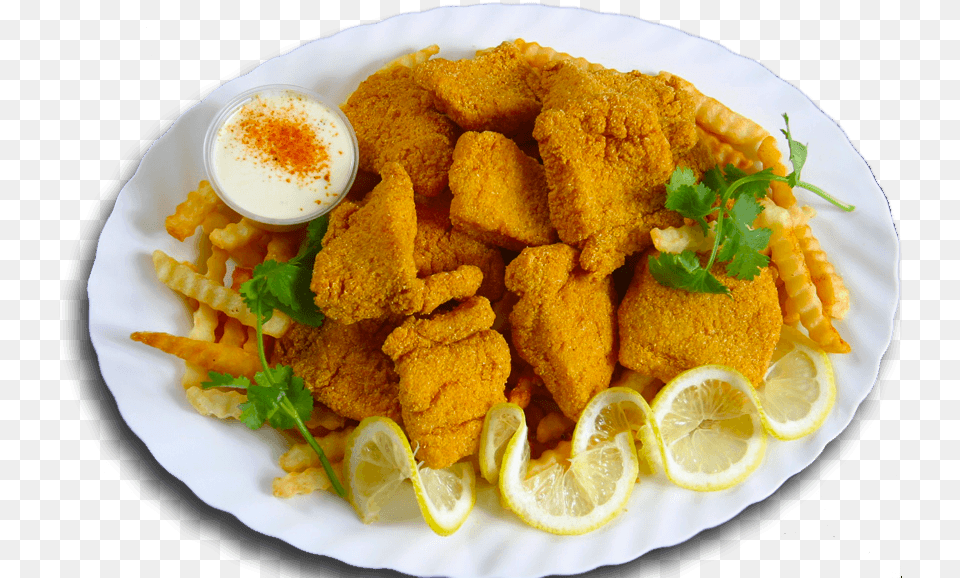 Fish Nuggets Catfish Amp Fries Hd, Food, Food Presentation, Dish, Meal Free Png