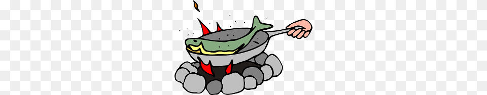Fish On The Campfire, Cooking Pan, Cookware, Frying Pan, Cutlery Free Png Download