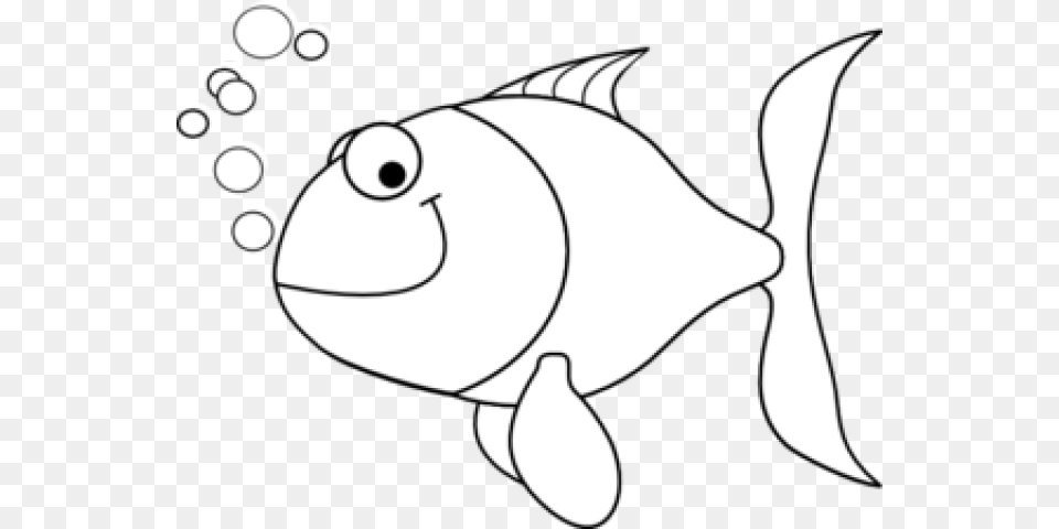 Fish Outline Black And White Clipart Fish, Animal, Sea Life, Shark, Aquatic Free Png Download
