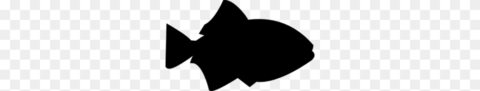 Fish Outline Black Filled Clip Art, Gray Free Png