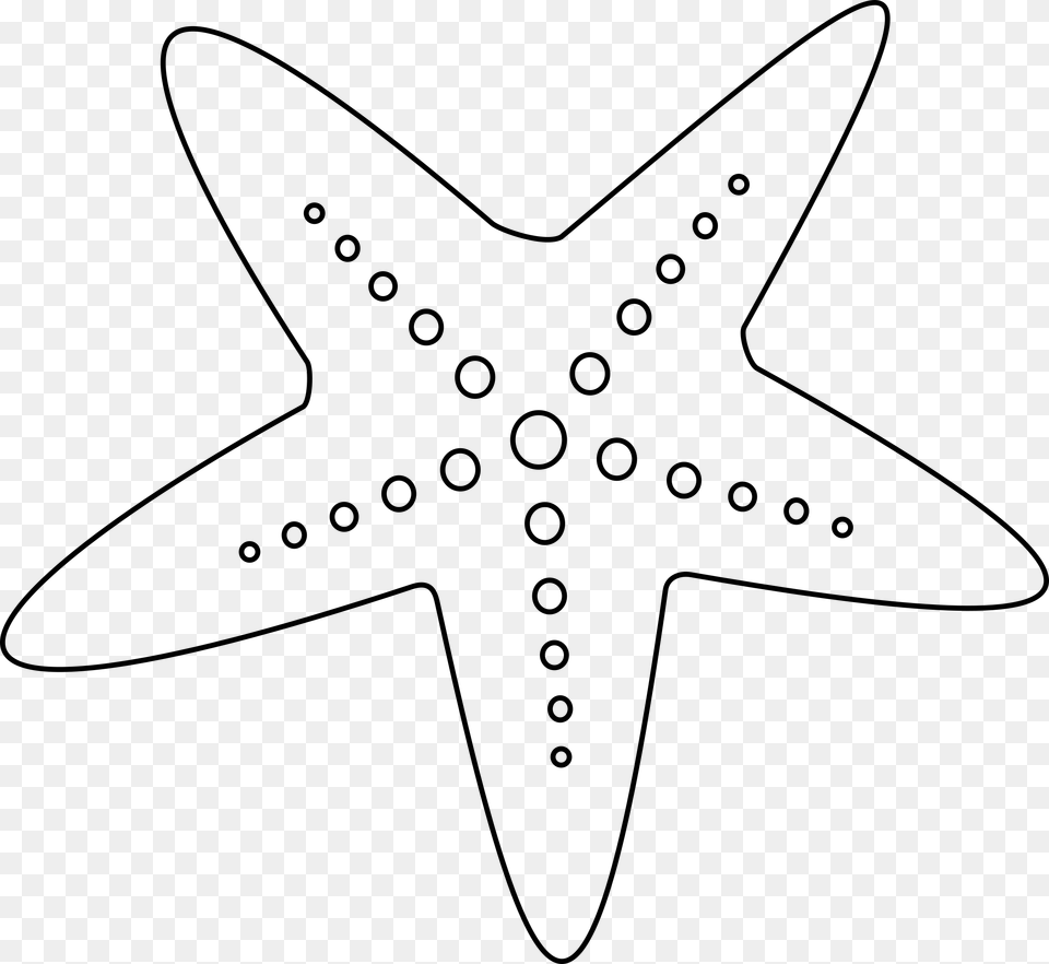 Fish Outline Clipart Banner Library Stock Starfish Star Fish To Colour, Gray Png Image