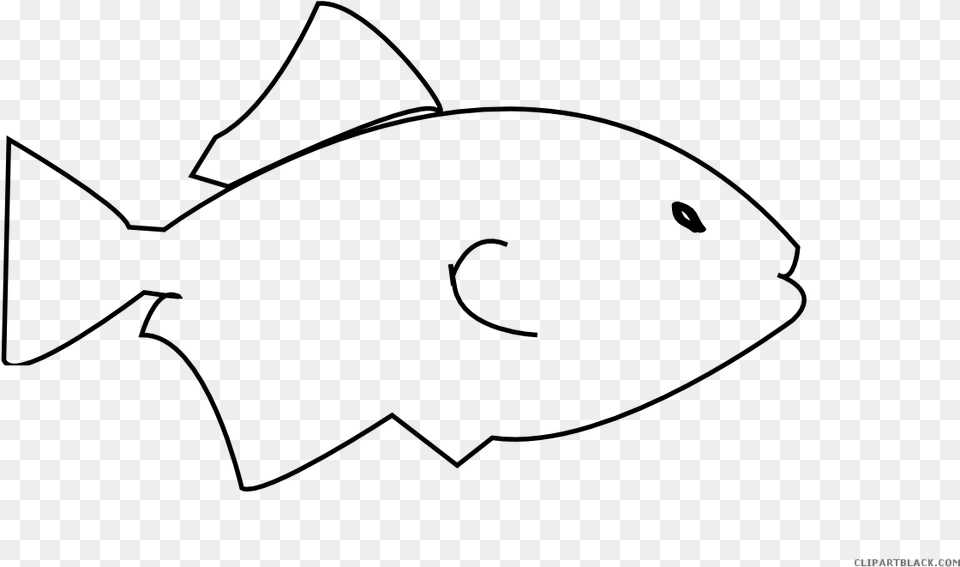 Fish Outline Easy Small Fish Black And White, Gray Free Png Download