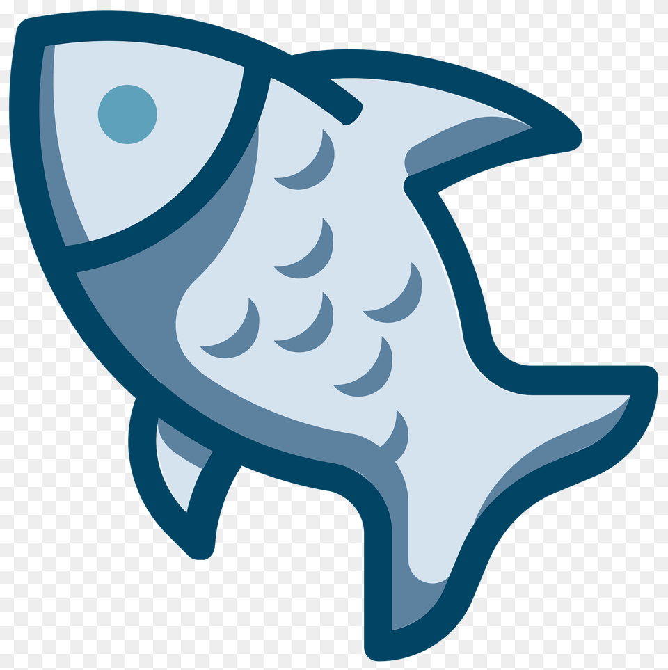 Fish Outlined In Blue Clipart, Animal, Sea Life, Kangaroo, Mammal Png Image