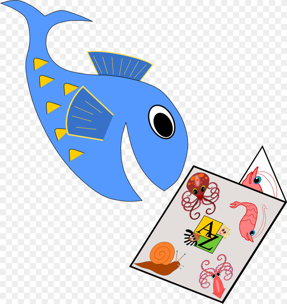 Fish Reading A Book Clipart Clip Art Library Aardvark Fish Reading Clipart, Animal, Sea Life, Bird, Tuna Free Png Download