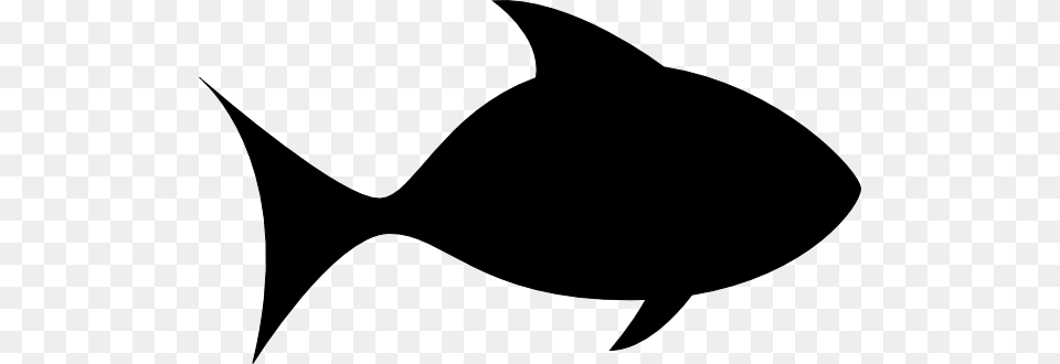 Fish Silhouette Black And White Clipart, Animal, Sea Life, Tuna, Shark Free Png Download