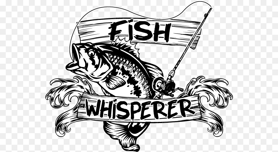 Fish Whisperer Fishing Humor Funny Rod Lures Boat Fisherman Illustration, Angler, Leisure Activities, Outdoors, Person Png Image