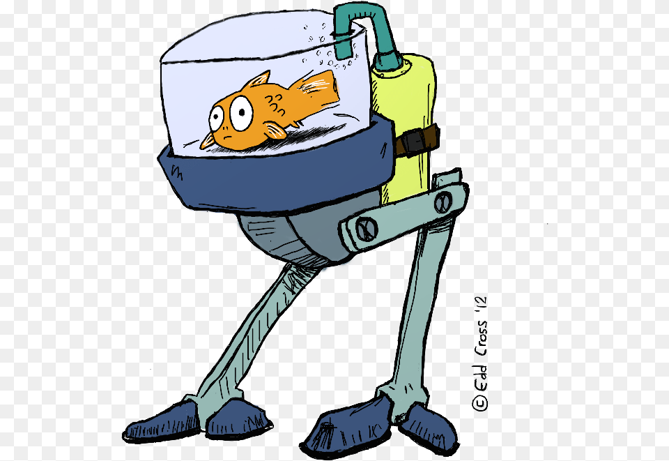 Fish With Robot Legs Download Gold Fish With Legs, Person, Bed, Furniture Free Transparent Png