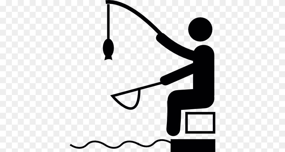 Fisher Fishing, Stencil, Silhouette, People, Person Png Image