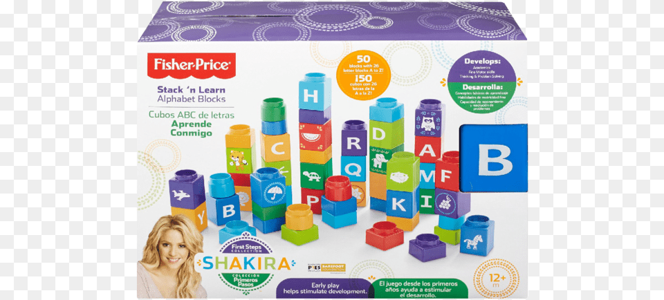 Fisher Price Shakira First Steps Collection Alphabet Abc Blocks Fisher Price Stack N Learn, Bottle, Cosmetics, Sunscreen, Adult Png