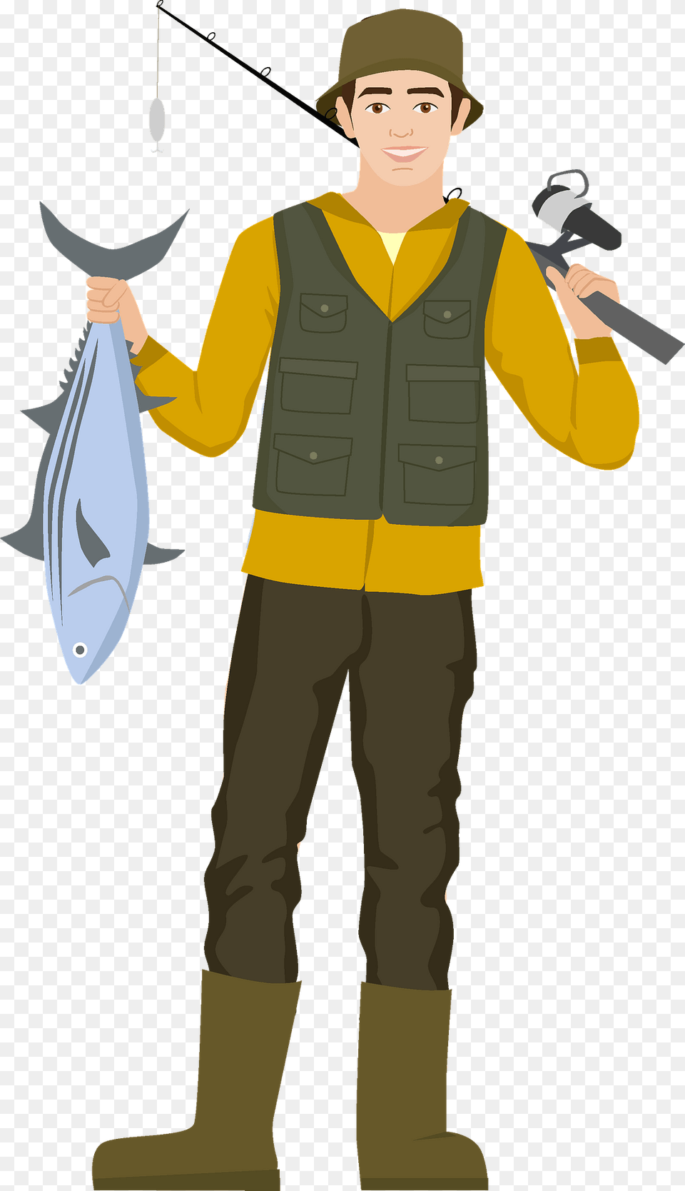 Fisherman Clipart, Vest, Clothing, Water, Fishing Png