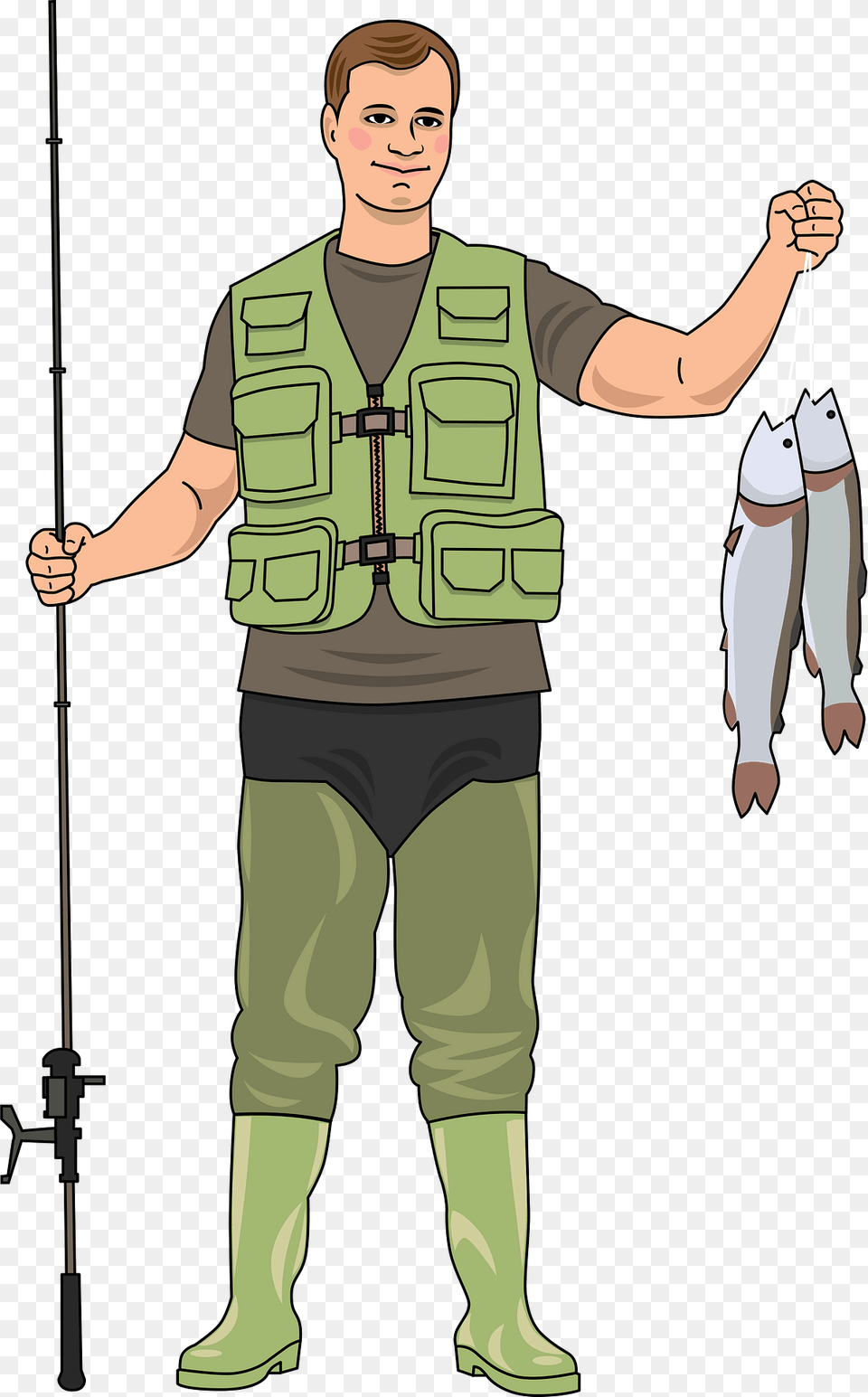 Fisherman Clipart, Water, Vest, Person, Outdoors Png