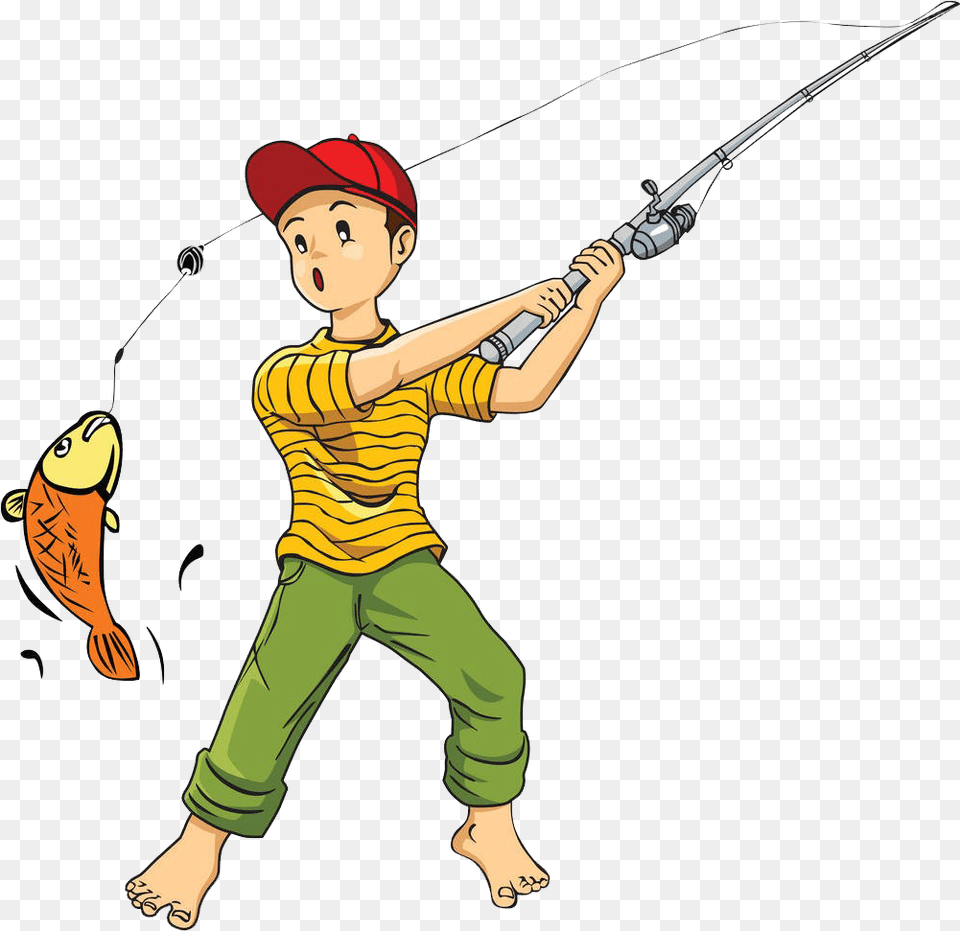 Fisherman Clipart Fishing Cartoon, Angler, Person, Outdoors, Leisure Activities Free Png