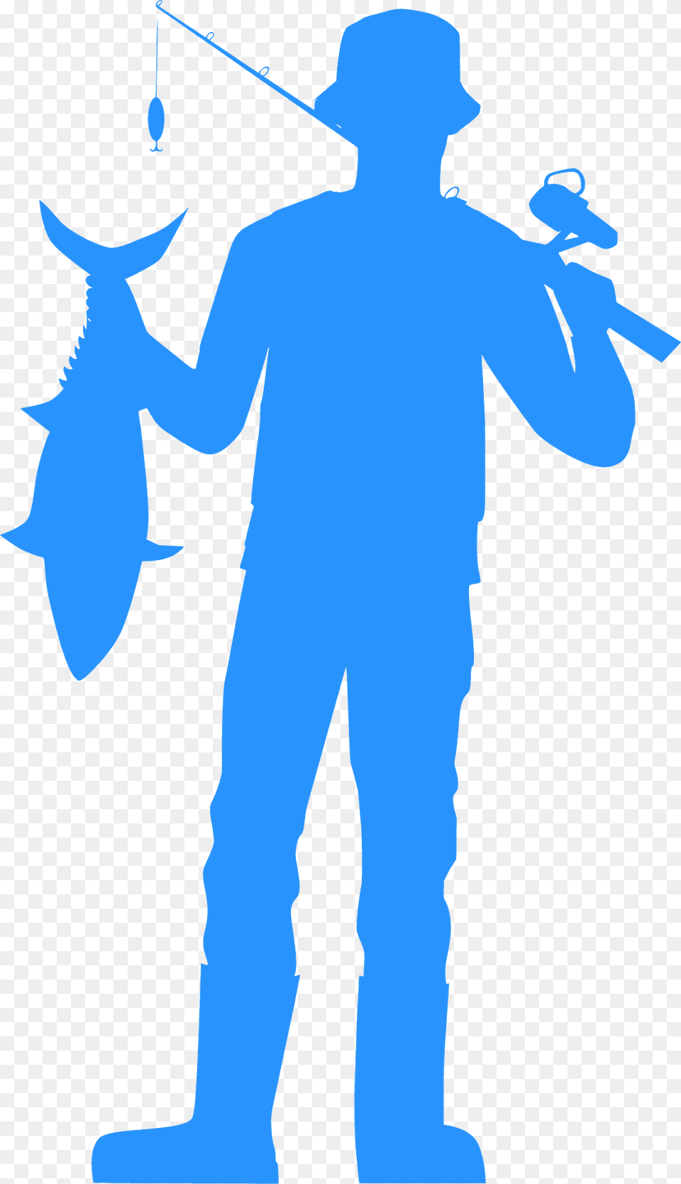 Fisherman Silhouette, Person, People, Adult, Man Free Png