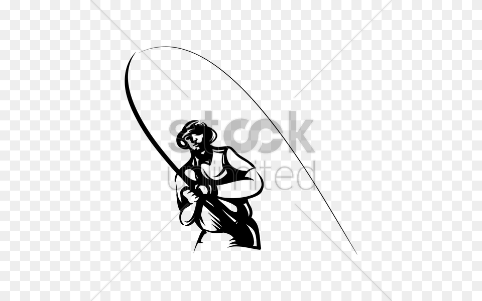 Fisherman With Rod Vector Image, Lighting Free Png Download