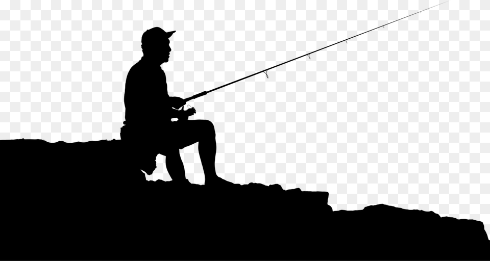 Fishing Black And White, Gray Png