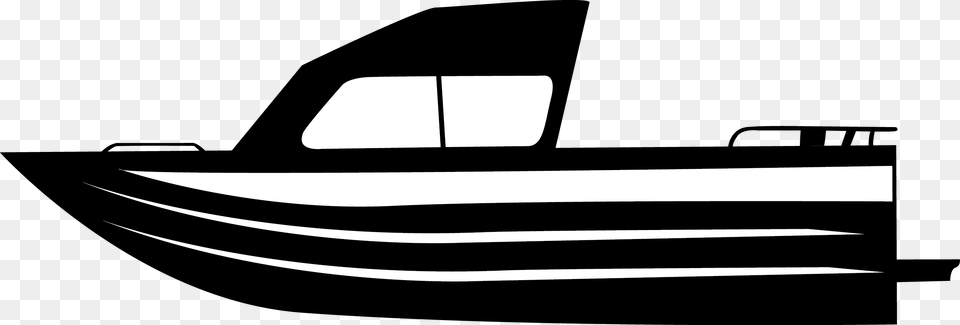 Fishing Boat Black And White Fishing Boat Clipart, Transportation, Vehicle, Yacht, Cutlery Png