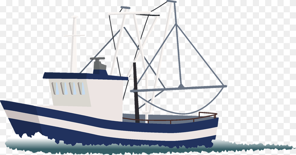 Fishing Boat Clipart, Sailboat, Transportation, Vehicle, Watercraft Png Image