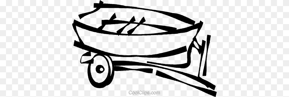 Fishing Boat On A Trailer Royalty Vector Clip Art, Dinghy, Transportation, Vehicle, Watercraft Free Png