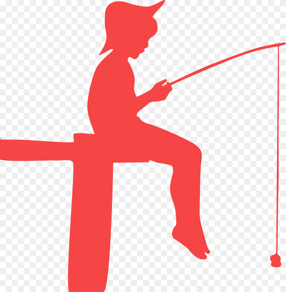 Fishing Boy Silhouette, Person, Water, Outdoors, Leisure Activities Free Png Download