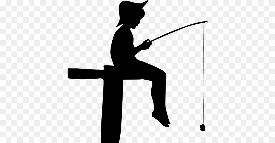 Fishing Clipart, Gray Png