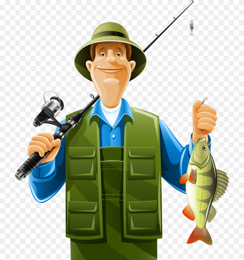 Fishing Clipart Action Fisherman, Water, Outdoors, Leisure Activities, Person Png Image