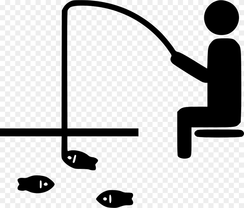 Fishing Fish Fishery Pond Recreation Picnic Comments Fishing Icon, Stencil, Silhouette, Device, Plant Png Image