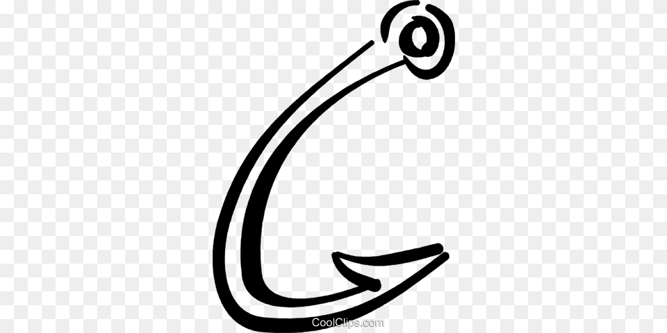 Fishing Hook Royalty Vector Clip Art Illustration, Electronics, Hardware, Bow, Weapon Free Transparent Png