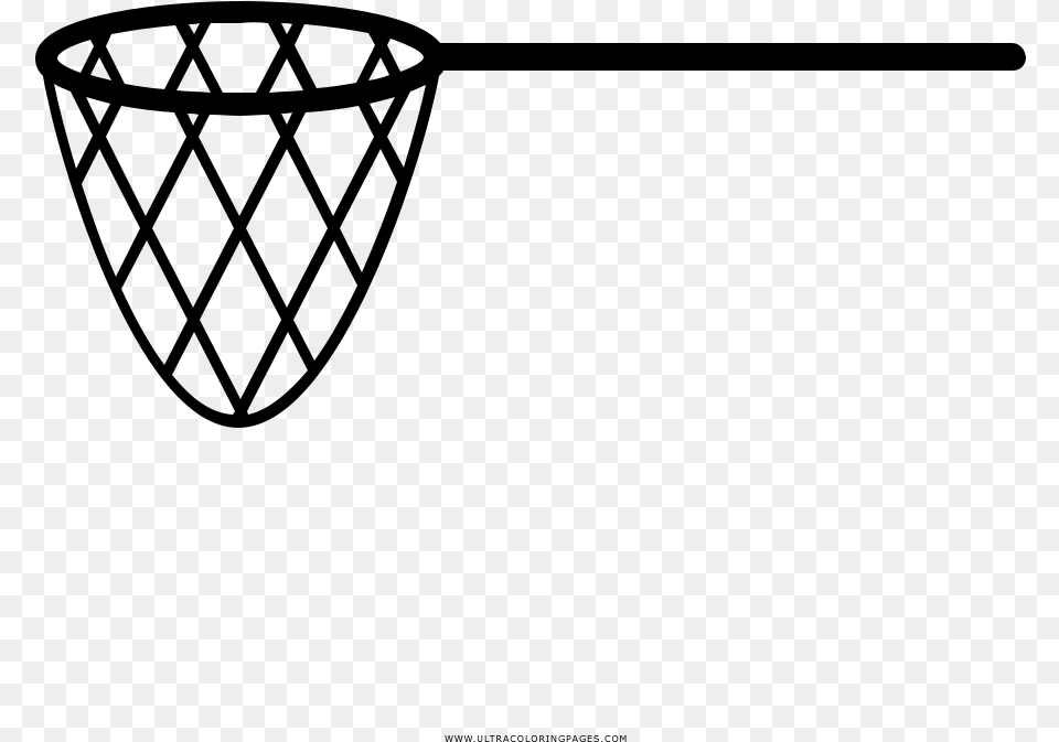 Fishing Net Coloring Page, Gray Png