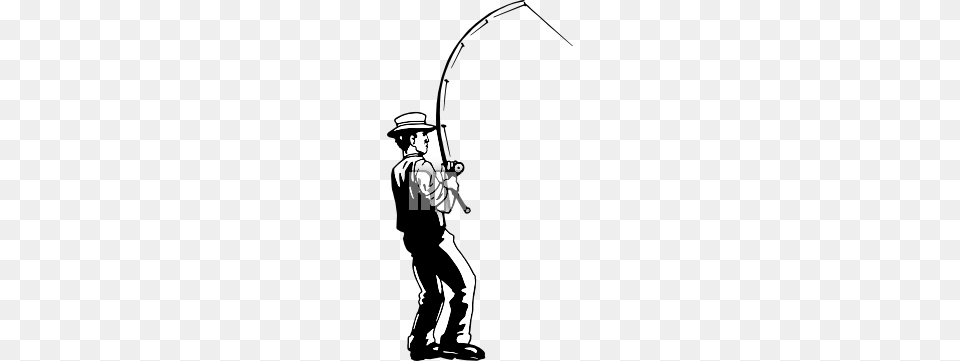 Fishing Pole Black And White, Leisure Activities, Angler, Water, Person Free Png Download