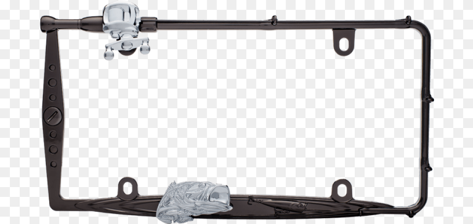 Fishing Rod And Fish License Plate Frame Fishing Pole Frame, White Board, Electronics, Hardware Free Png