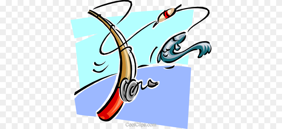 Fishing Rod Landing Fish Royalty Vector Clip Art Illustration, Electronics, Hardware, Weapon, Person Png