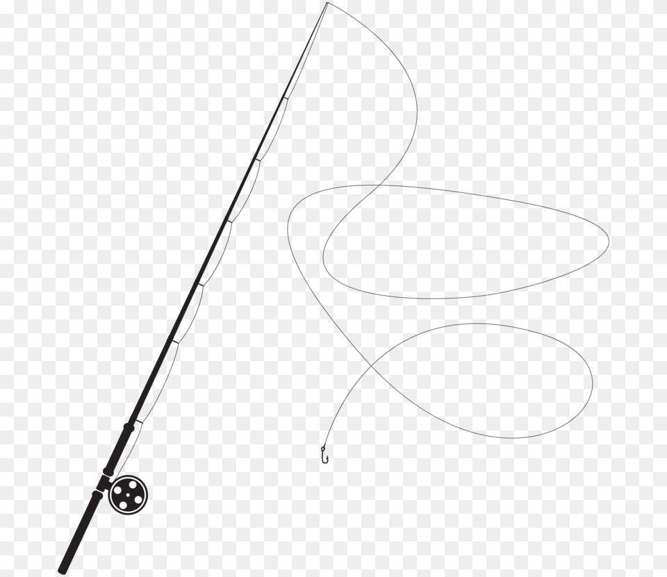 Fishing Rod Silhouette Line Art, Text Png