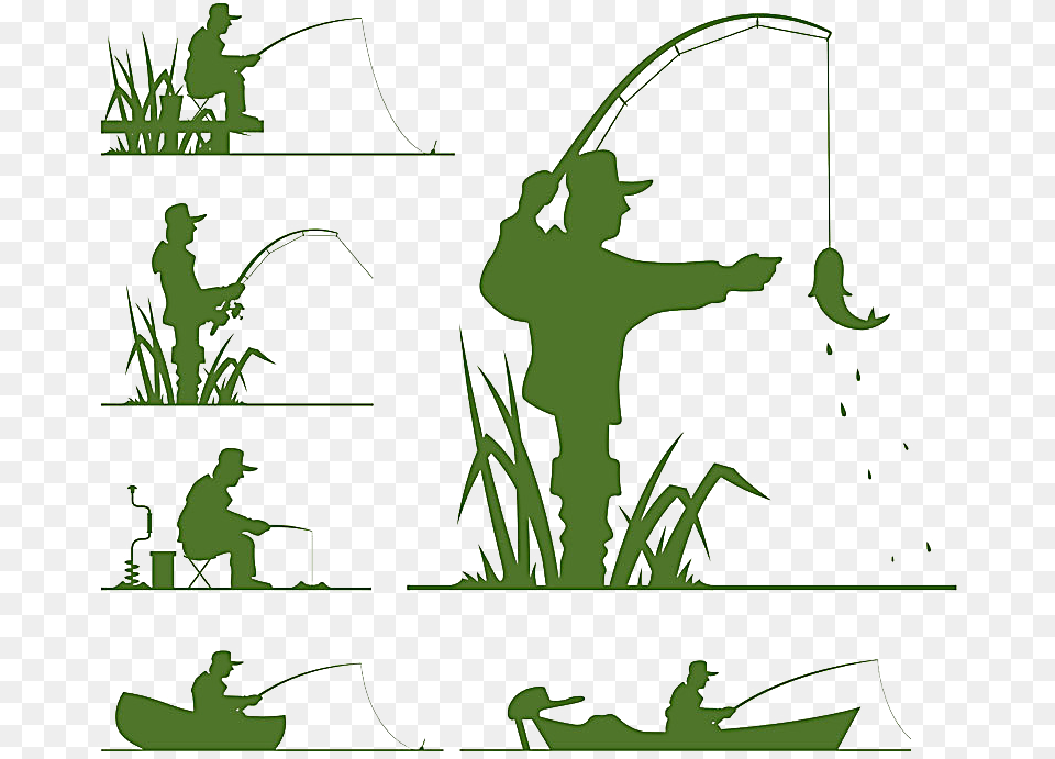 Fishing Silhouette Clip Art Silhouette, Grass, Plant, Baby, Green Png Image